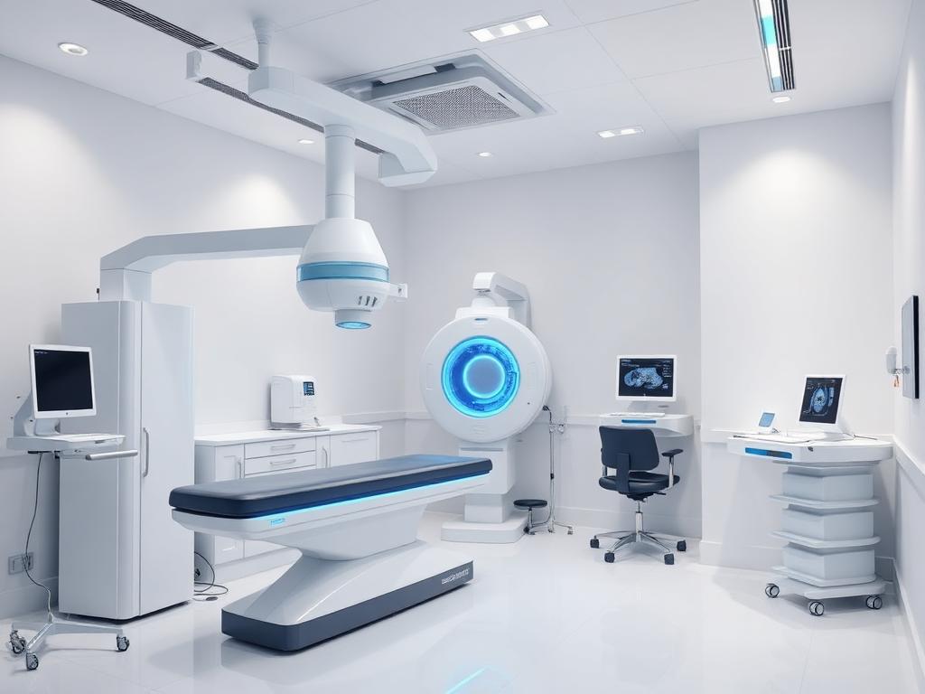 Clinique médicale moderne avec appareil de diagnostic haut de gamme