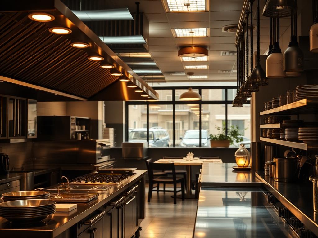 Cuisine commerciale premium d'un restaurant moderne